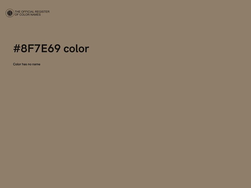 #8F7E69 color image