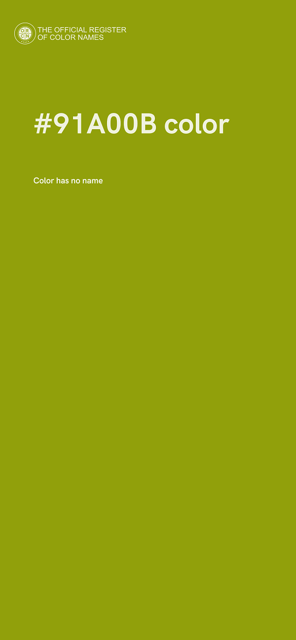 #91A00B color image