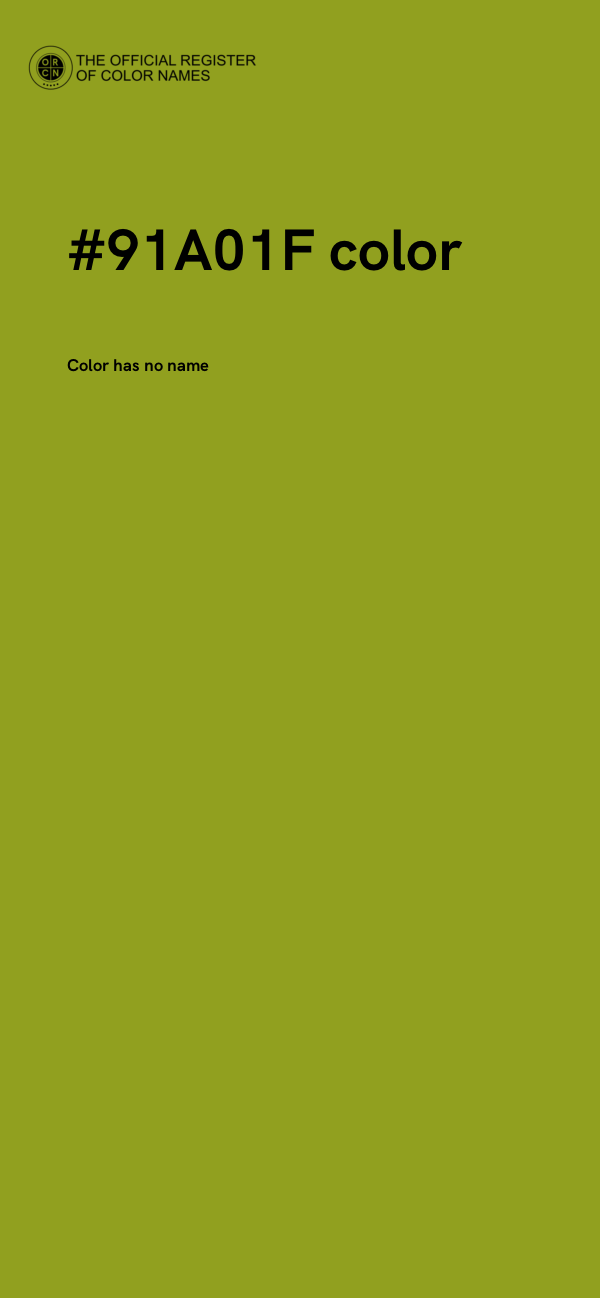 #91A01F color image