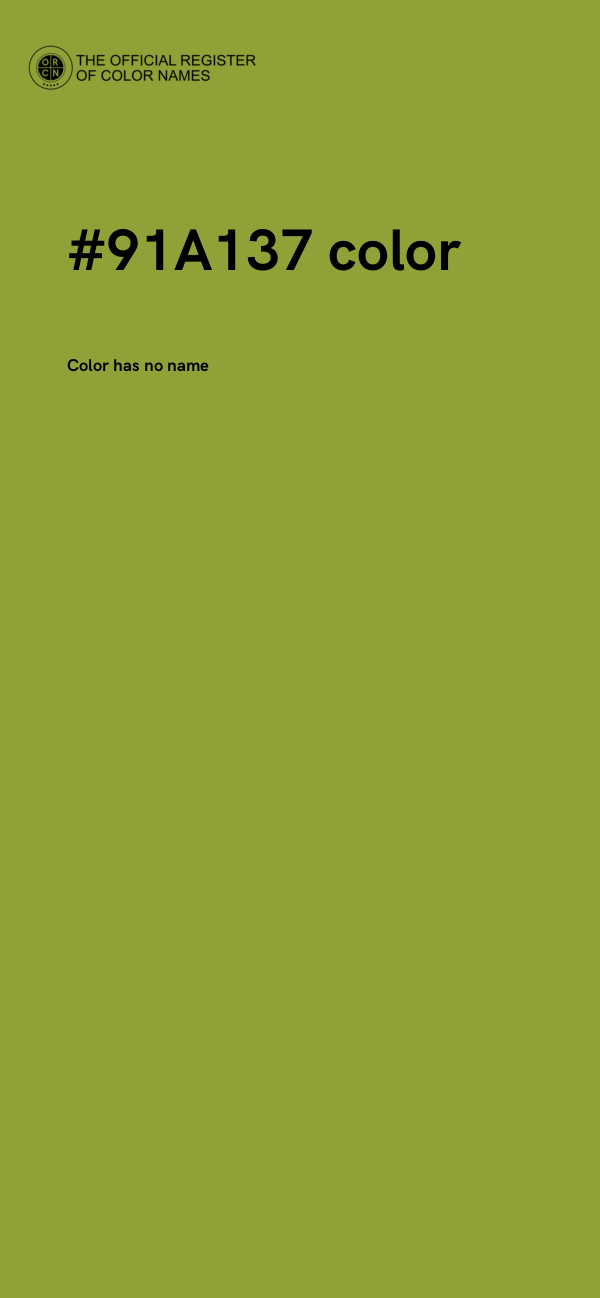 #91A137 color image