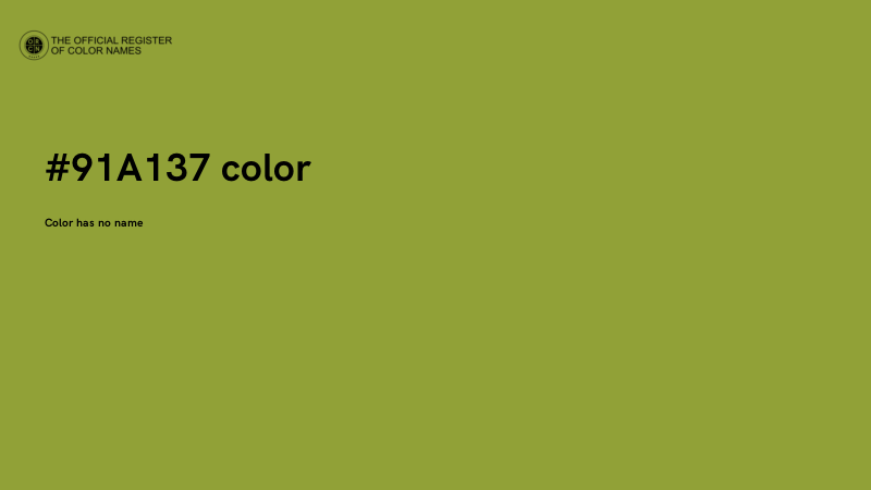 #91A137 color image