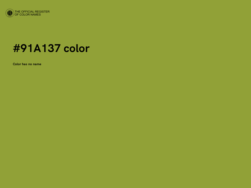 #91A137 color image