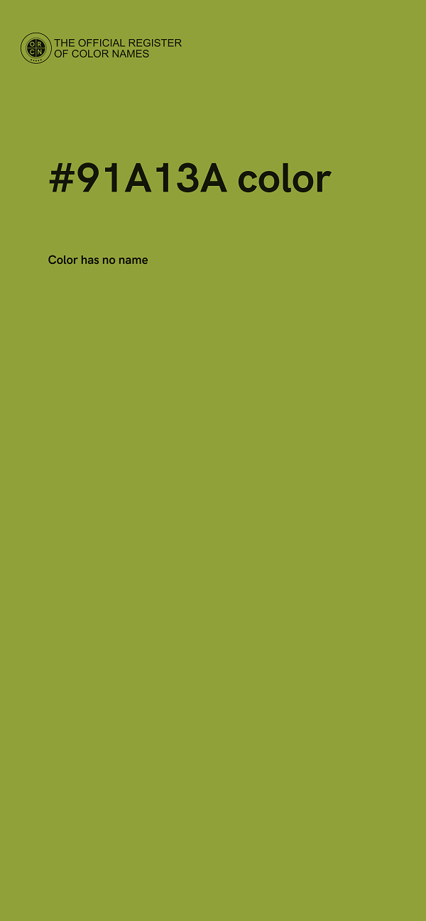 #91A13A color image