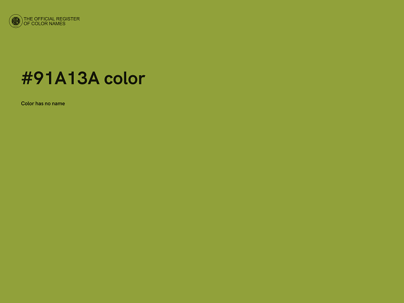#91A13A color image