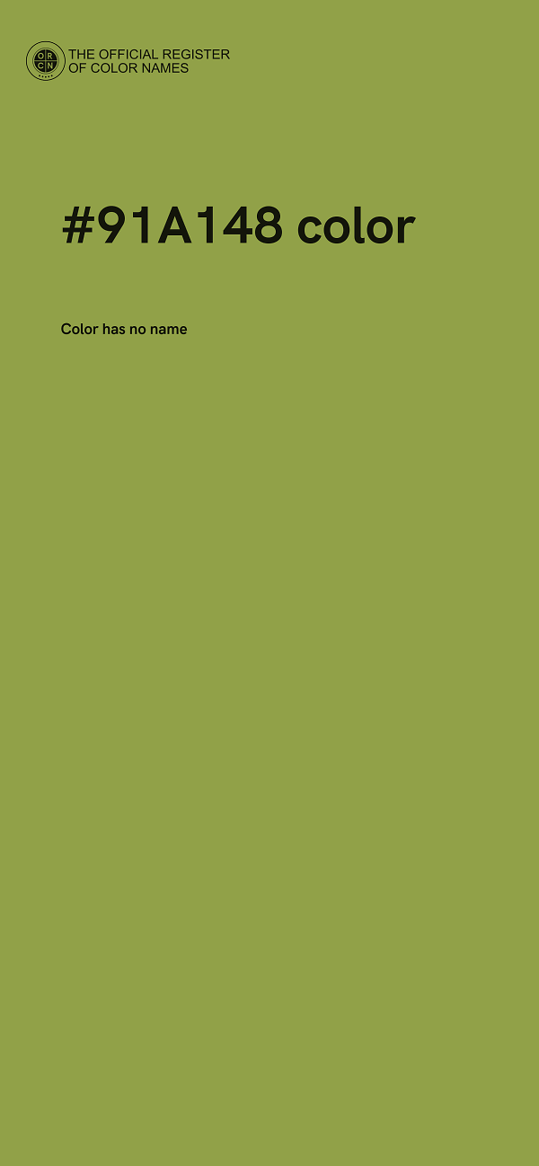 #91A148 color image