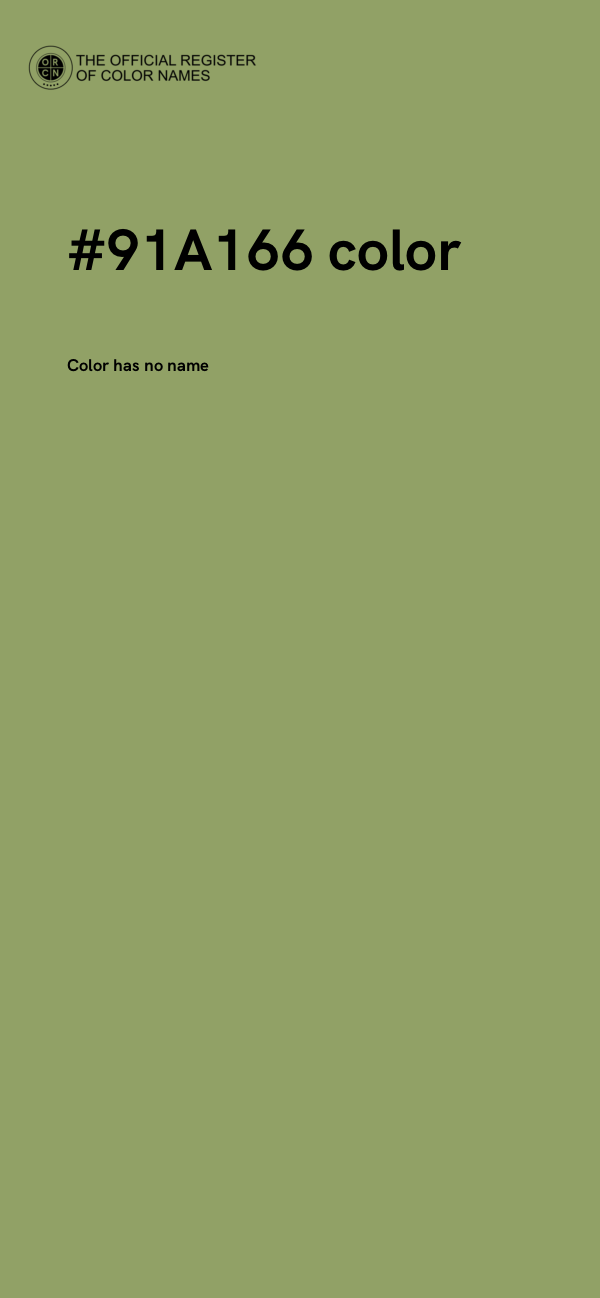 #91A166 color image