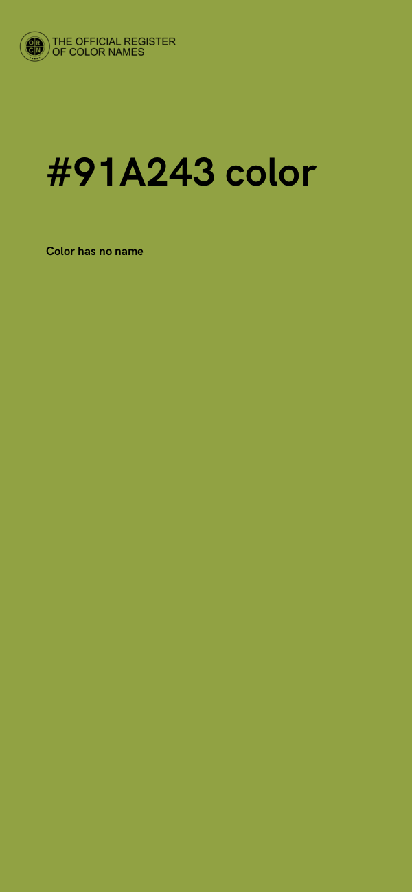 #91A243 color image