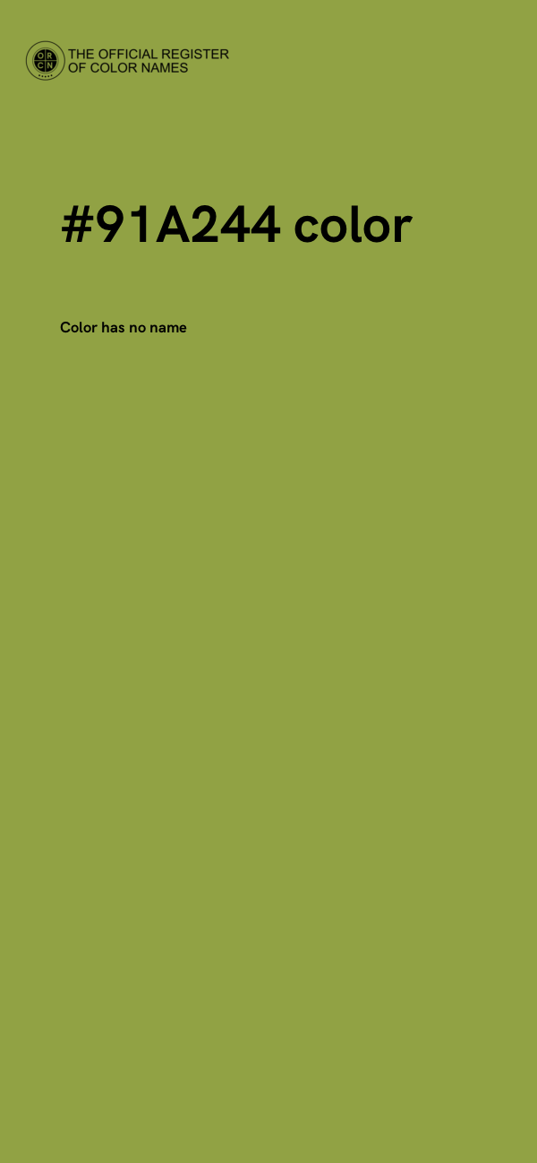 #91A244 color image