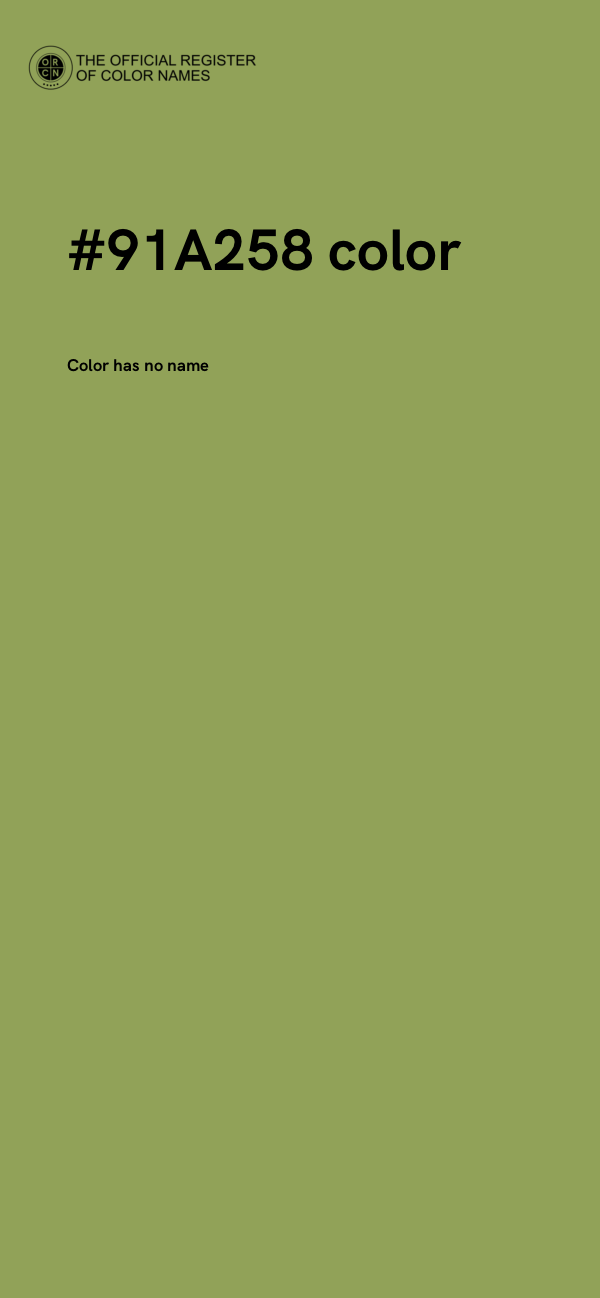 #91A258 color image