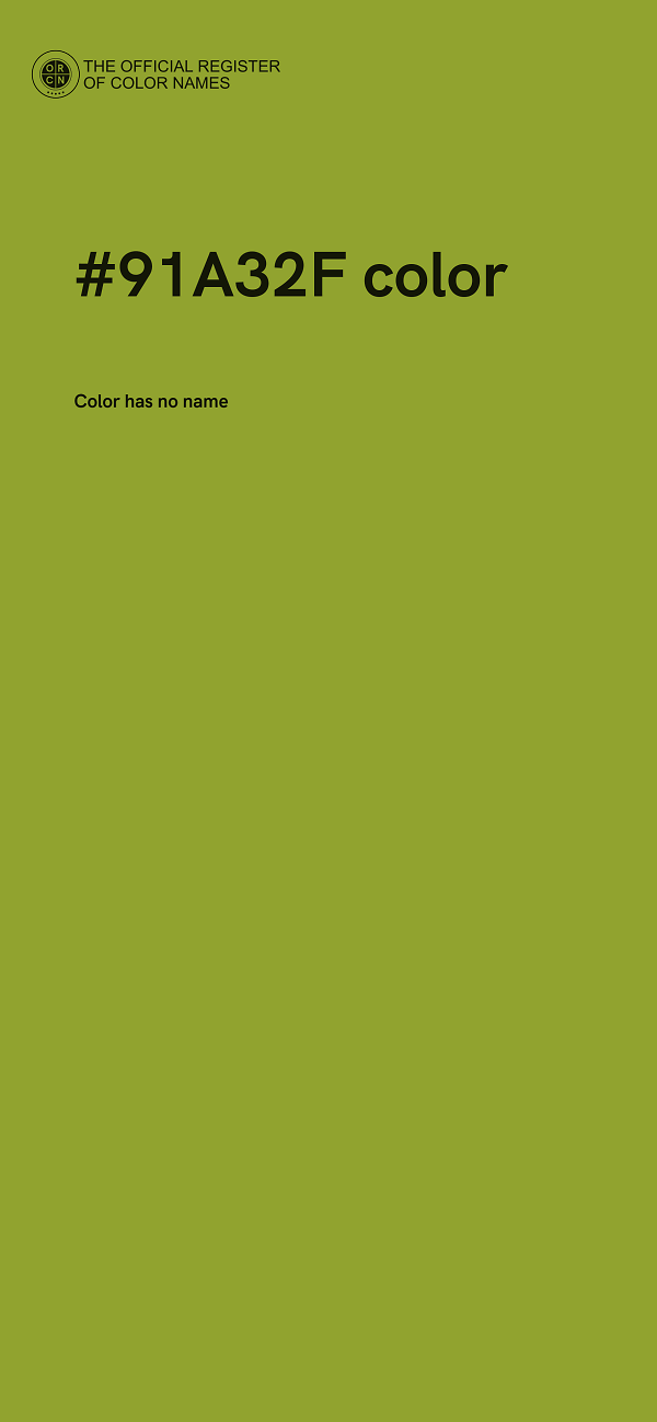 #91A32F color image