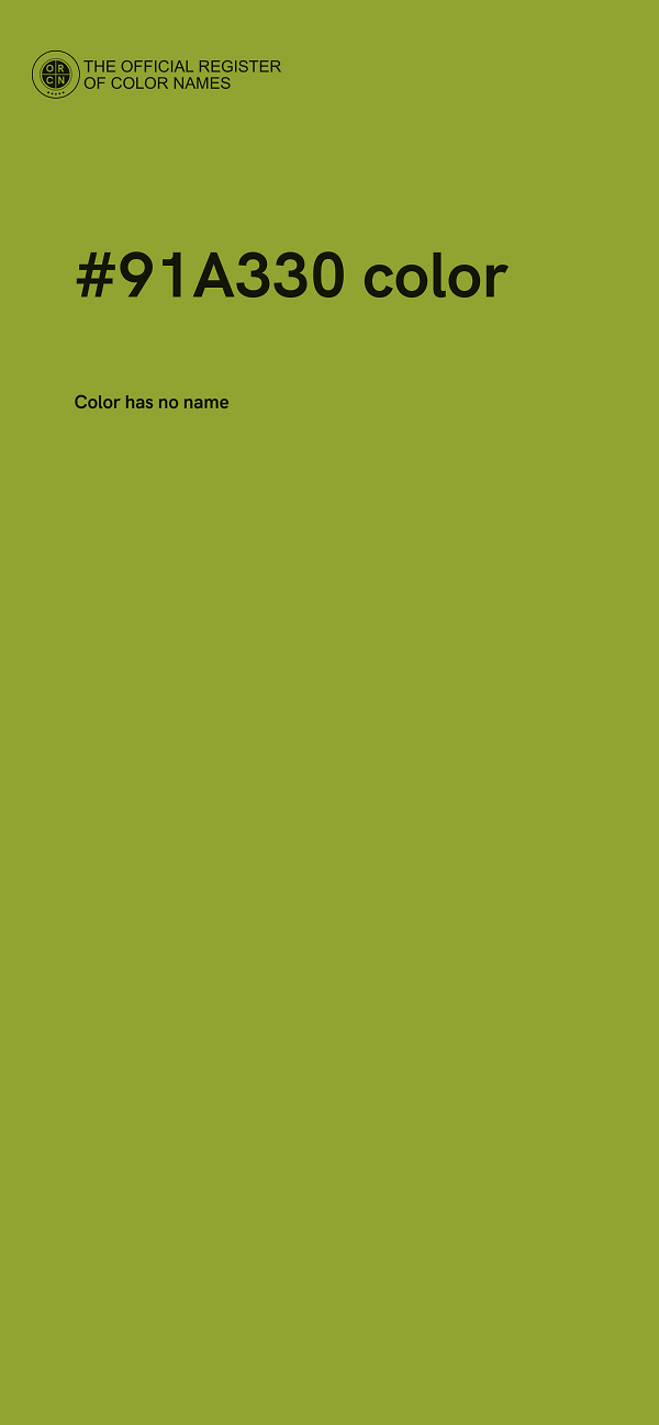 #91A330 color image
