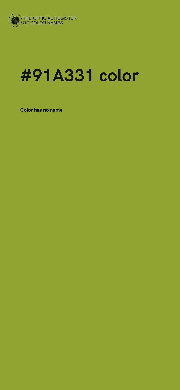 #91A331 color image