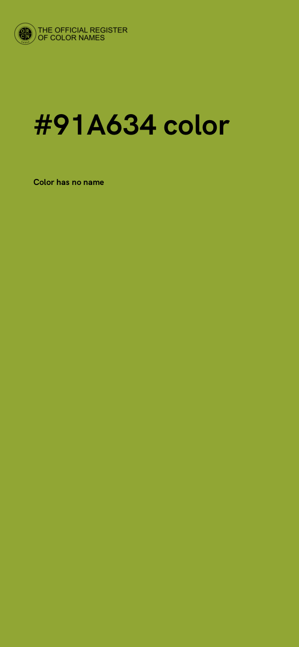 #91A634 color image