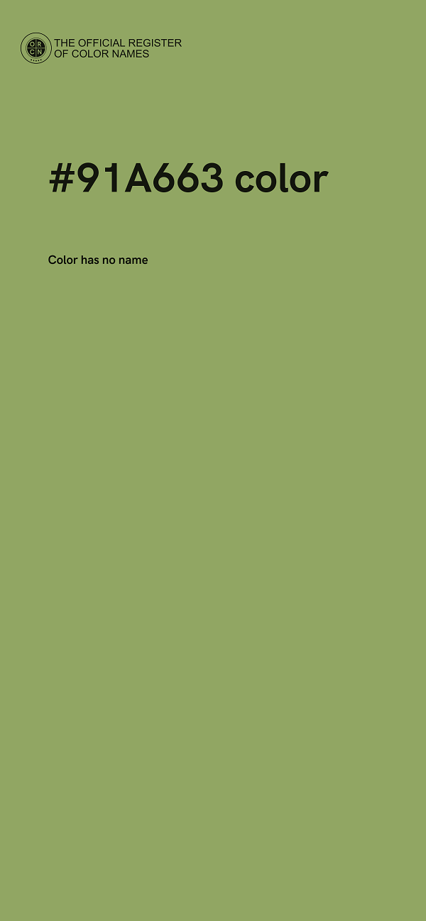 #91A663 color image