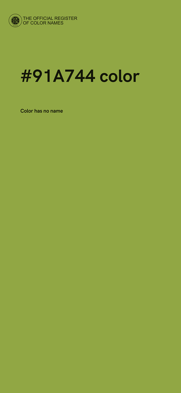 #91A744 color image