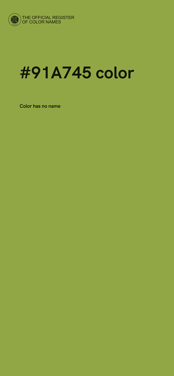 #91A745 color image