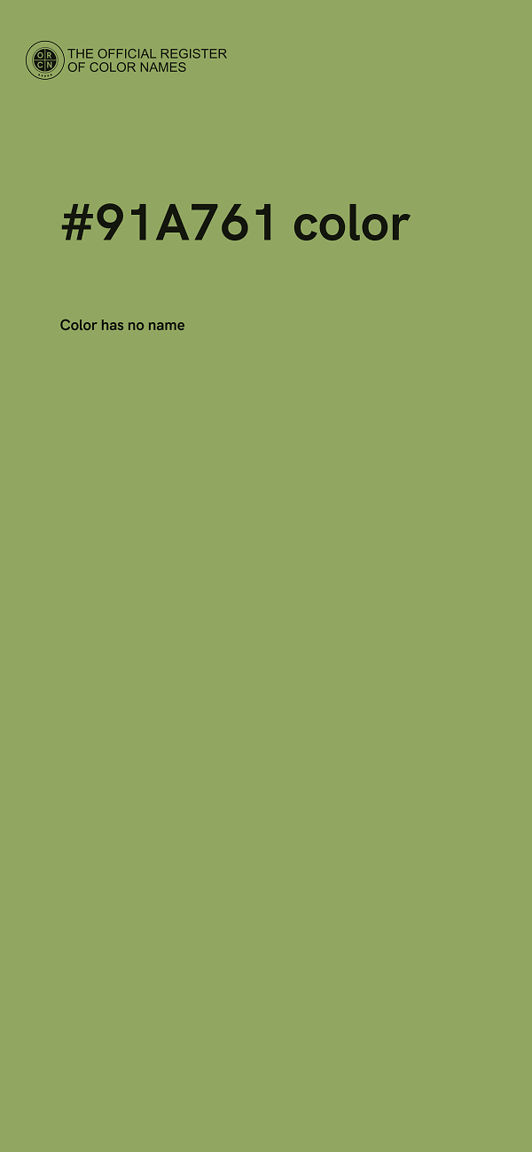 #91A761 color image