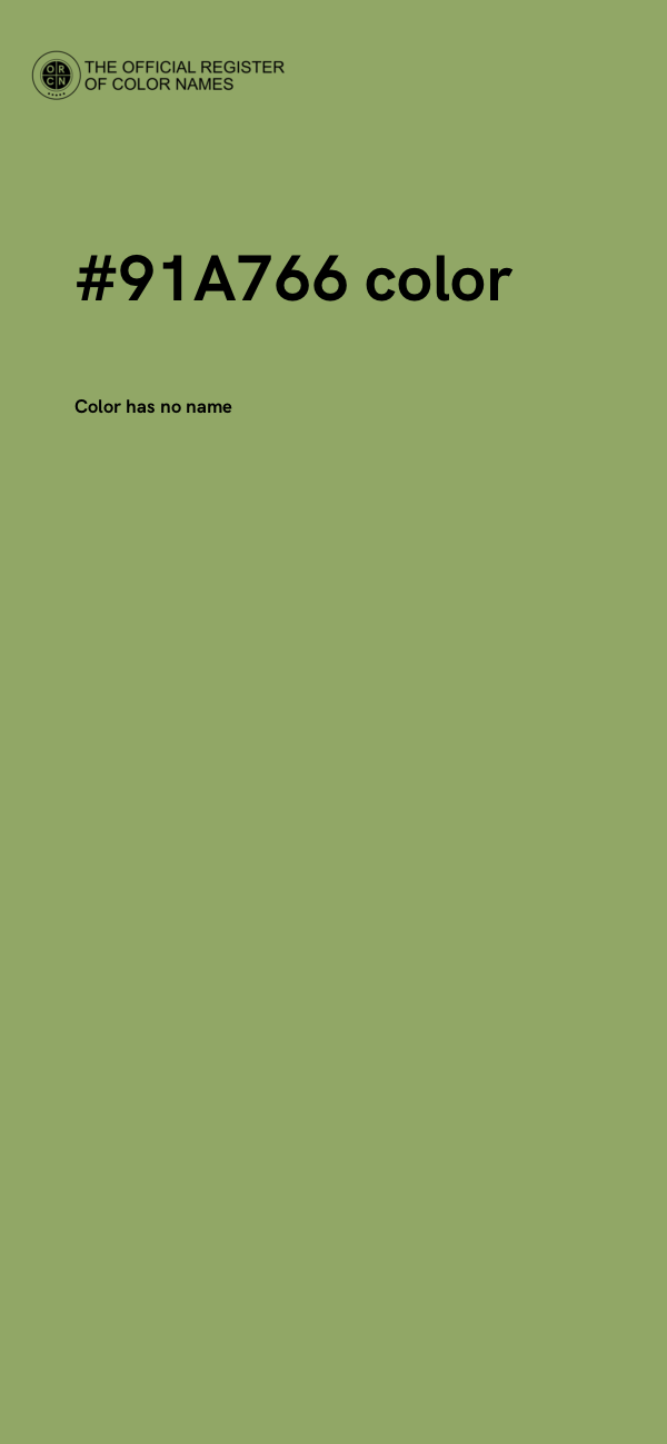 #91A766 color image