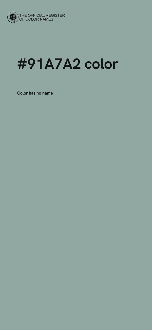 #91A7A2 color image