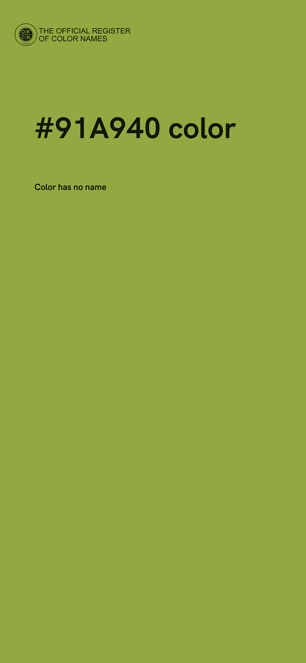 #91A940 color image