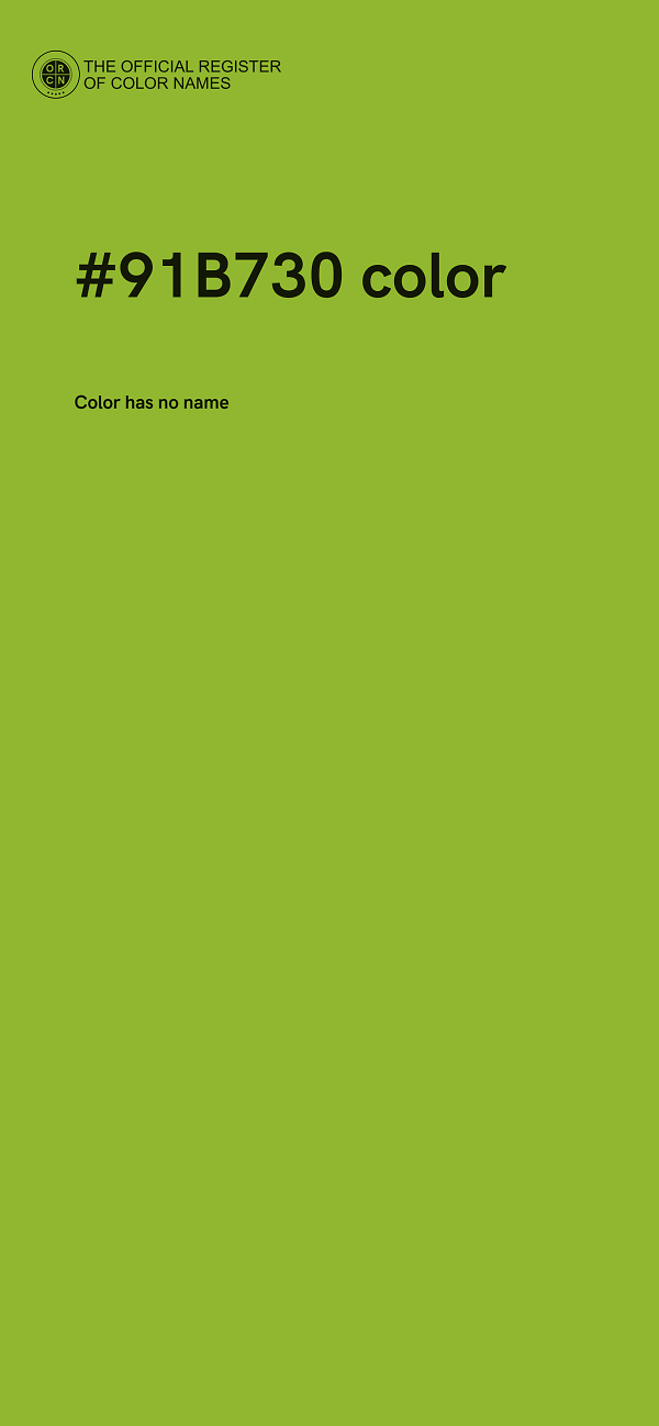 #91B730 color image