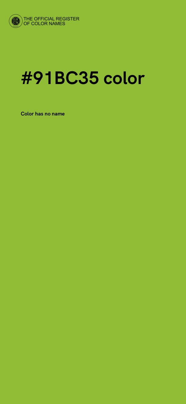 #91BC35 color image