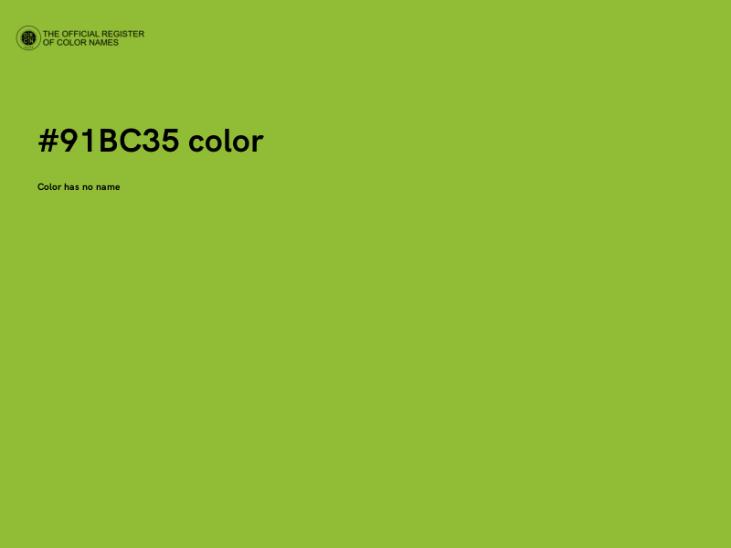 #91BC35 color image