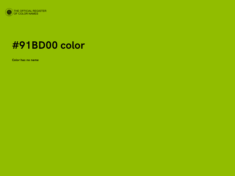 #91BD00 color image