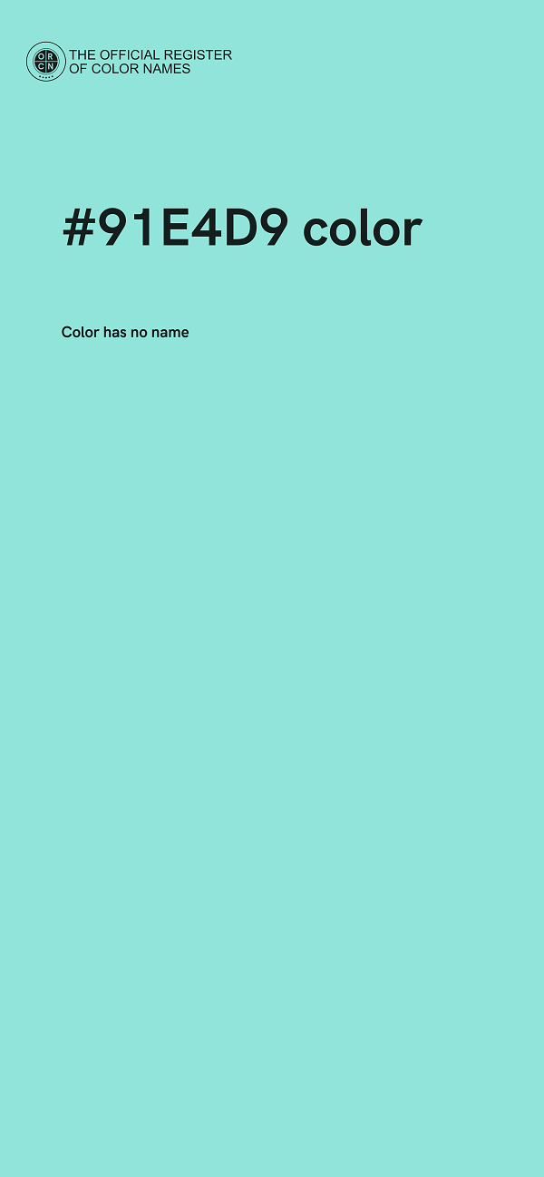 #91E4D9 color image