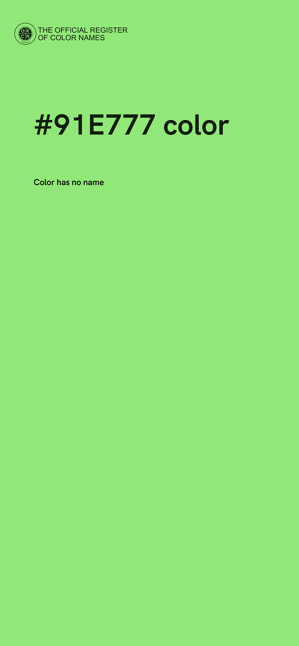 #91E777 color image