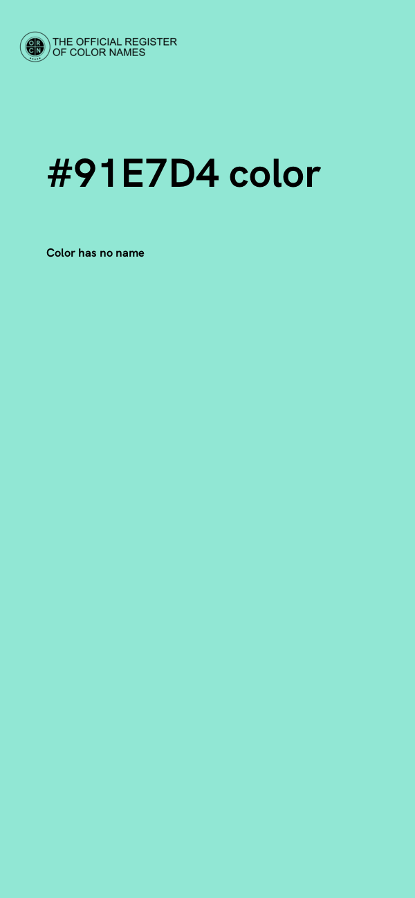 #91E7D4 color image