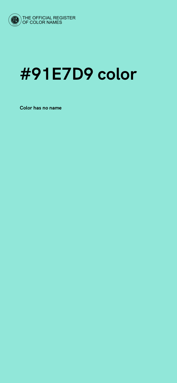 #91E7D9 color image