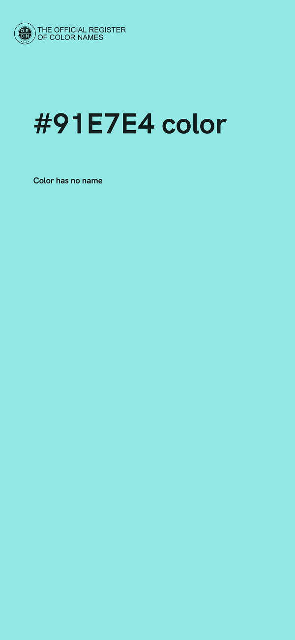 #91E7E4 color image