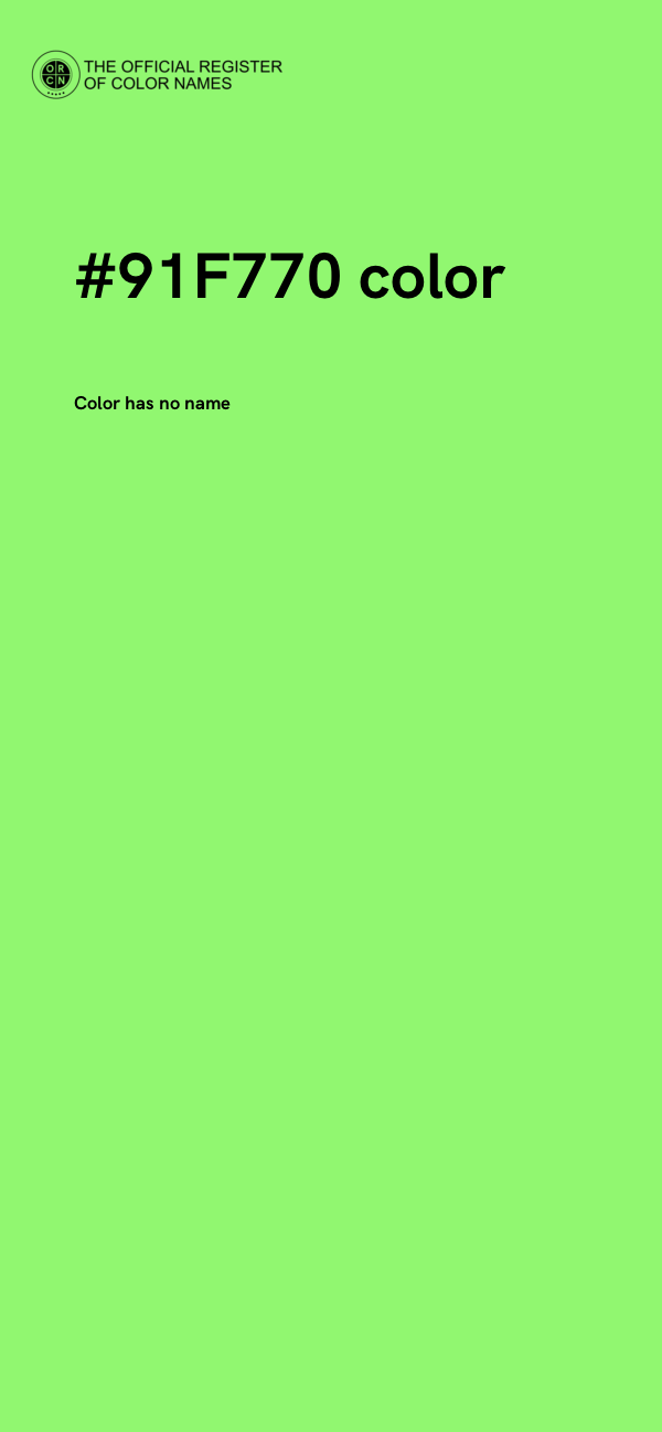 #91F770 color image