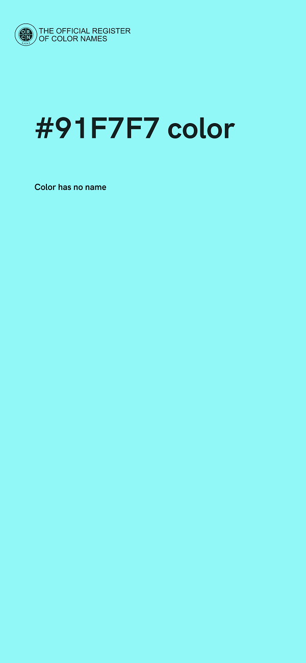 #91F7F7 color image