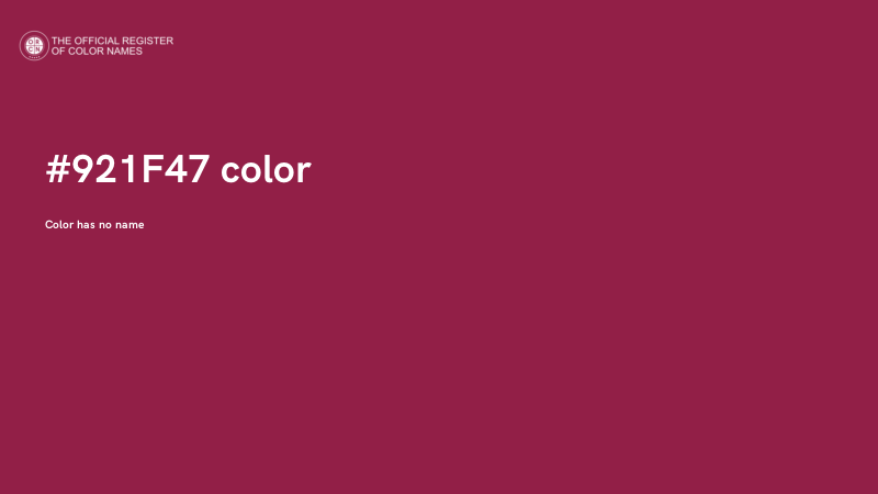 #921F47 color image