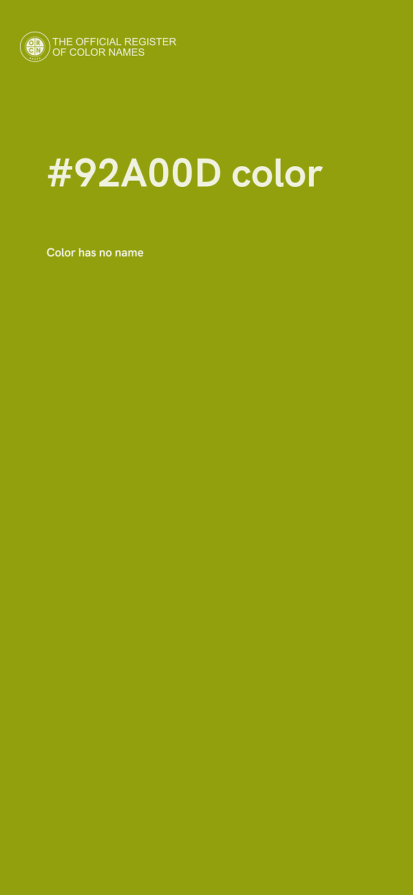 #92A00D color image