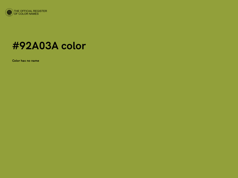 #92A03A color image