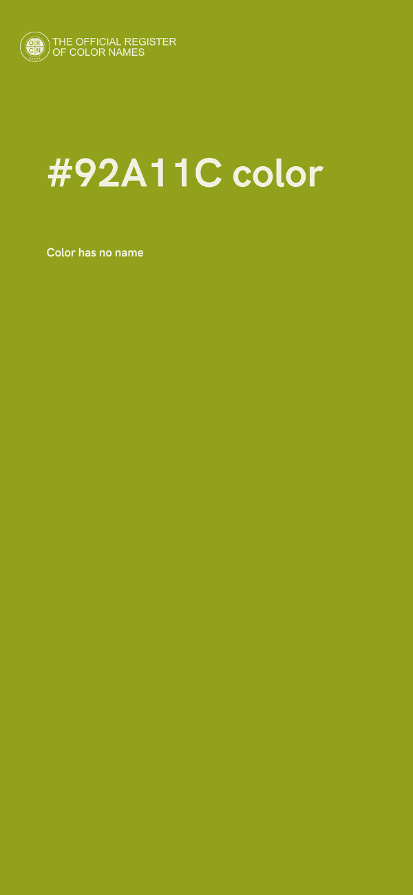 #92A11C color image