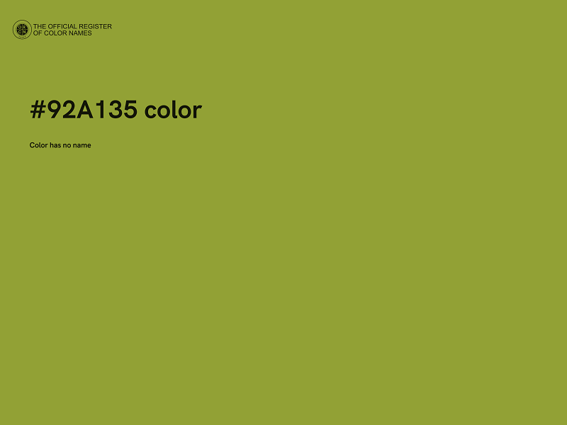 #92A135 color image