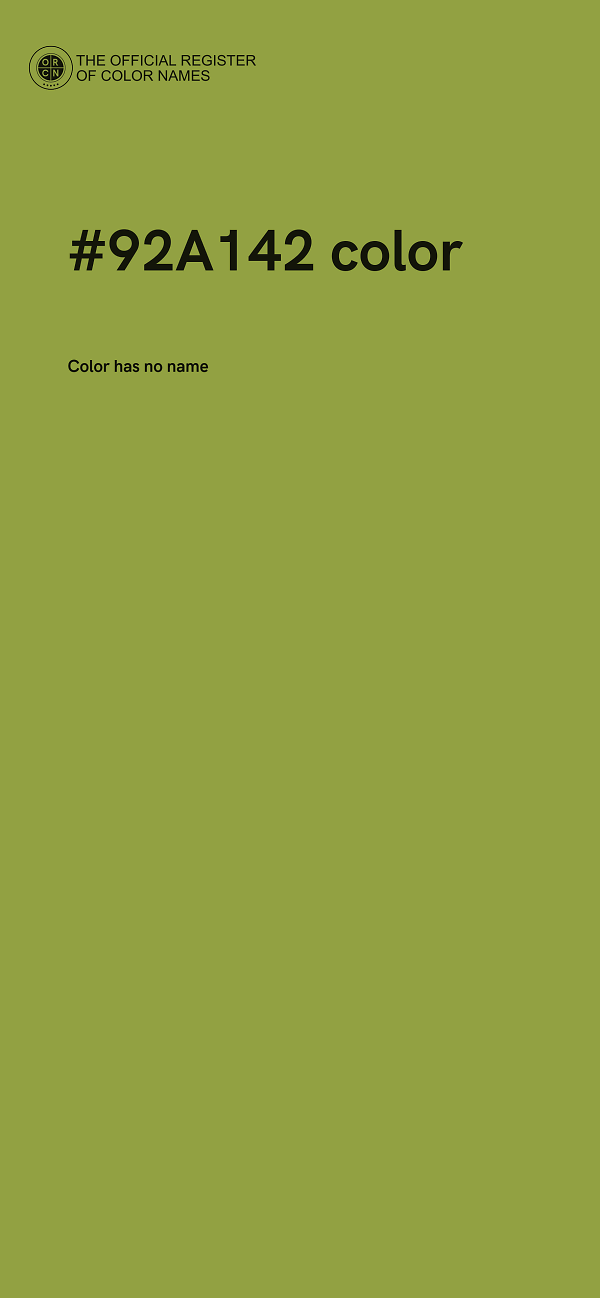 #92A142 color image