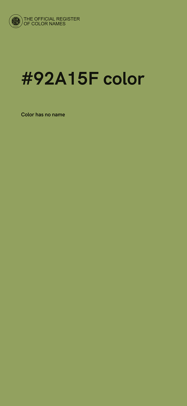 #92A15F color image