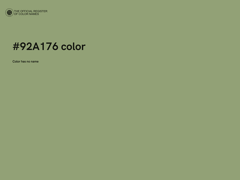 #92A176 color image