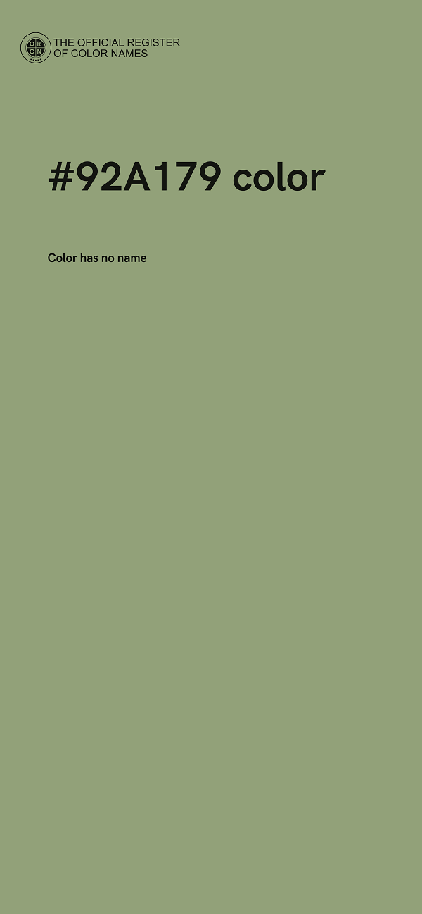 #92A179 color image