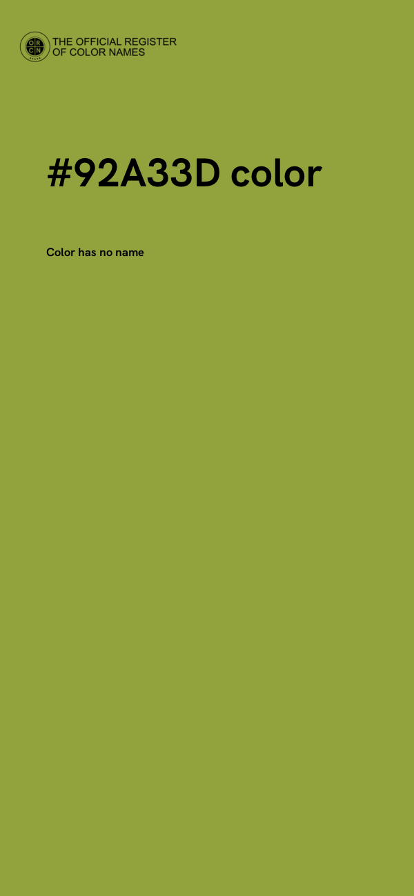 #92A33D color image