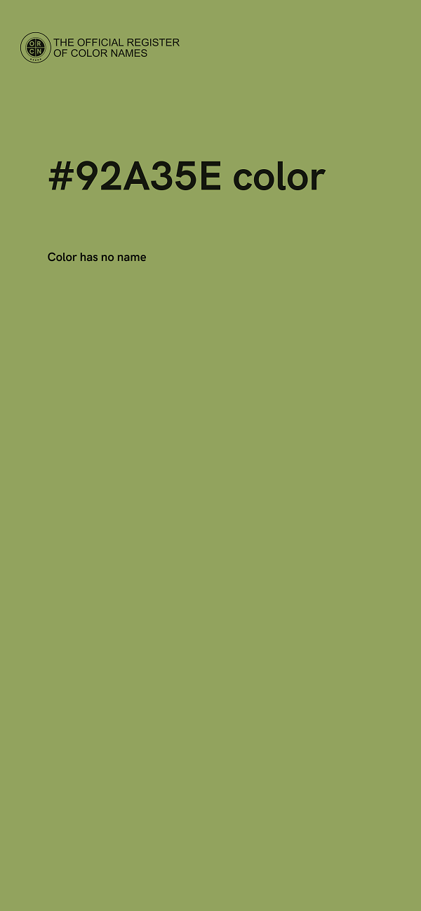 #92A35E color image