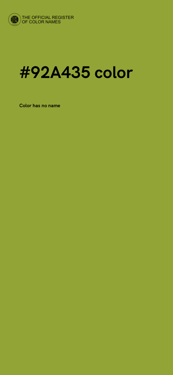 #92A435 color image