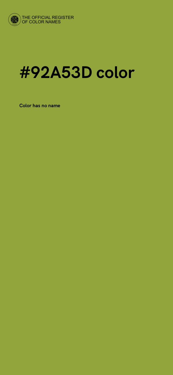 #92A53D color image