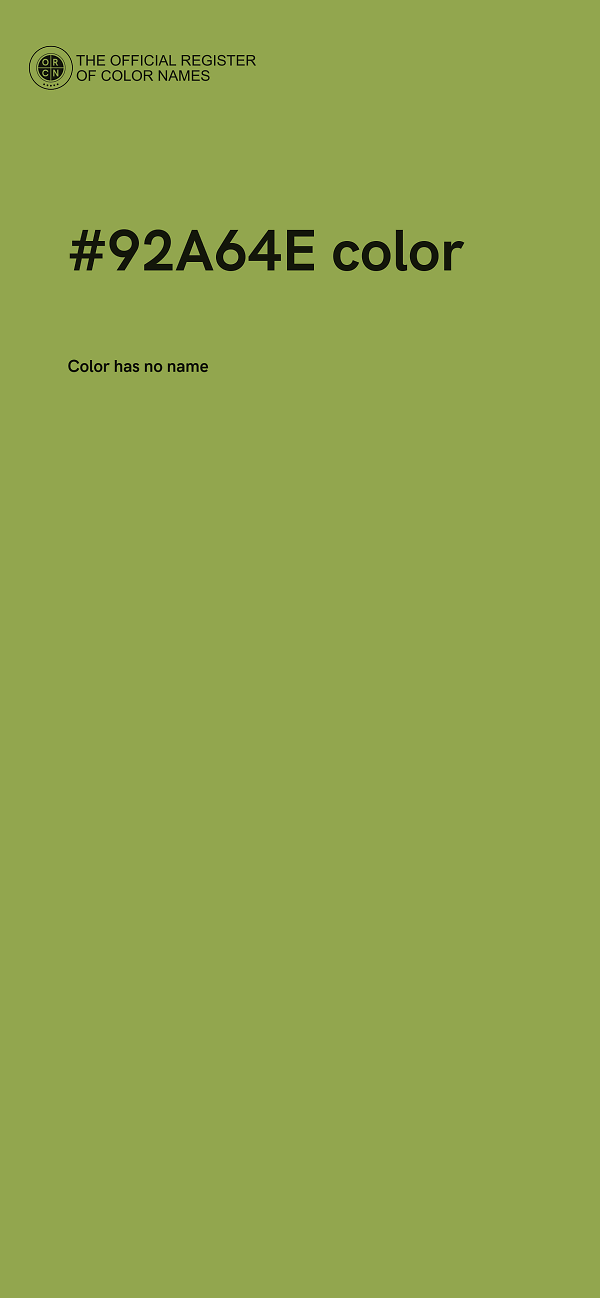 #92A64E color image