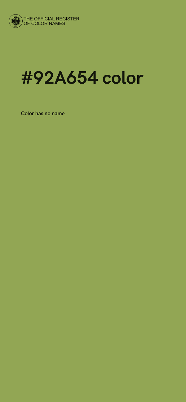 #92A654 color image
